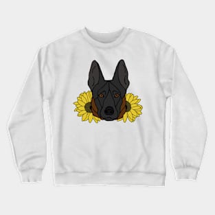 Red Sable Shepherd/Malinois with Sunflowers Crewneck Sweatshirt